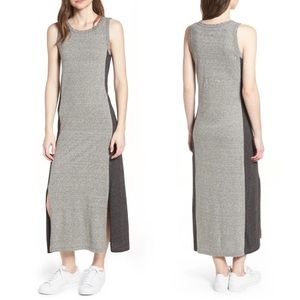 Current Elliott Perfect Muscle Tee Dress Side Panels Heather Gray Colorblock XS